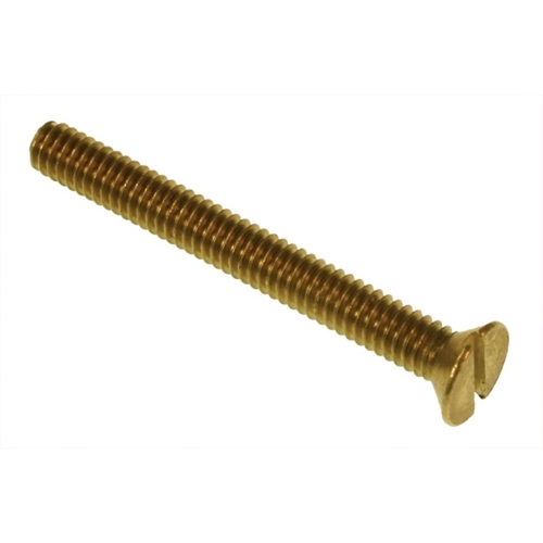 Machine Screw, Brass material, #8-32 Size, 3/4 in. length, Flat head, Slotted drive type, 100 per pack