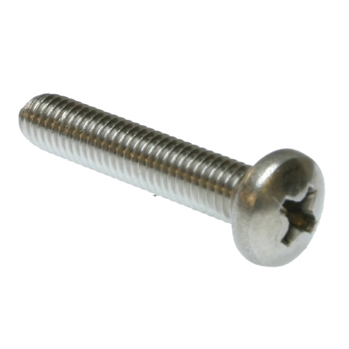 Machine Screw, Stainless Steel material, #10-24 Size, 1-1/4 in. length, Pan head, Phillips drive type, 100 per pack, 18-8 grade