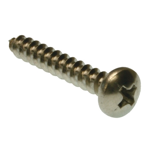 Tapping Screw, Stainless Steel material, #8 Size, 3/4 in. length, Pan head, Phillips drive type, 100 per pack, 18-8 grade