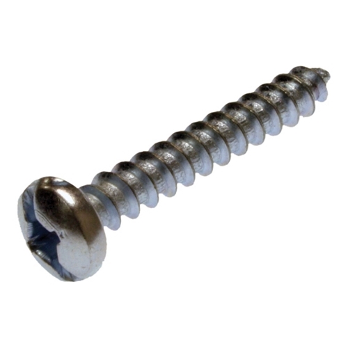 Sheet Metal Screw, #12 size, Pan head , Slotted/Phillips/Square drive , 1-1/4 in. length, Steel, Zinc Chromate finish, 100 per pack