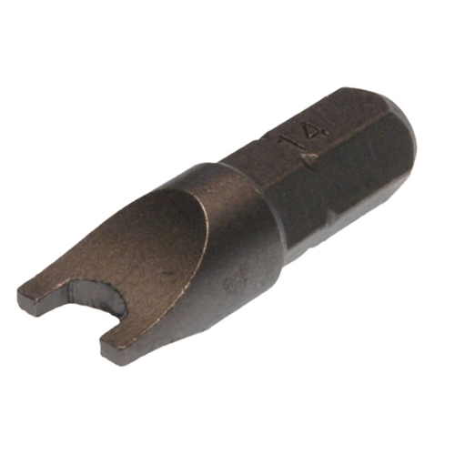 Spanner Bit, Hex shank shape, #14 tip size,  1 in. overall length, 1/4 in. shank size, 1 per pack
