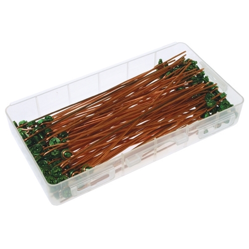Grounding Pigtail with Screw, 7 in. length, Green, Copper material, Slotted, Phillips, Dog Point Screw, Hex Washer included, Zinc Coated finish, 100 per pack, #12 Size, Steel screw material