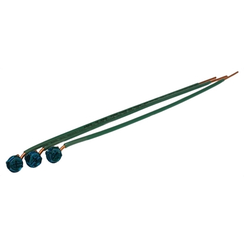 Grounding Pigtail with Screw, 7 in. length, Green, Copper material, Slotted, Phillips, Dog Point Screw, Hex Washer included, Zinc Coated finish, 100 per box, #12 Size, Steel screw material