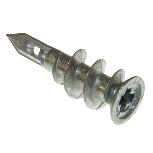 Zinc Wall Anchor, #8 screw size, Zinc finish, Phillips drive type, 1000 per pack