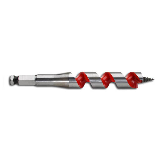 The Milwaukee® 3/4 in. x 6 in. ship auger bit drills through up to 2X the nails of competitive auger bits without needing resharpening. Drill into clean or nail-embedded wood with confidence when installing Romex wire, PEX water lines, rebar, bolts, and rope in piers, playground equipment and landscaping. The flutes are wider for maximum chip removal, even in deep holes. The polished and coated flute finish means chips won't stick to the bit, even when drilling in material that contains sap or glue. The through-center cutting design creates a more solid striking point against nails compared to the competitions' ahead-of-center and behind-center designs. The longer shaft length makes it easy to drill deeper or overhead without an extension.