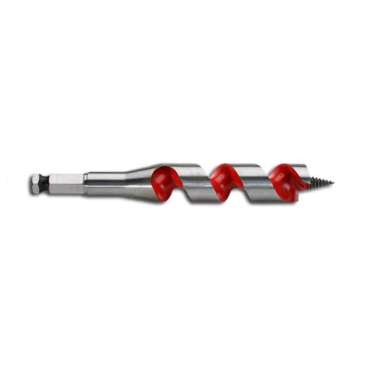 The Milwaukee® 7/8 in. x 6 in. ship auger bit drills through up to 2X the nails of competitive auger bits without needing resharpening. Drill into clean or nail-embedded wood with confidence when installing Romex wire, PEX water lines, rebar, bolts, and rope in piers, playground equipment and landscaping. The flutes are wider for maximum chip removal, even in deep holes. The polished and coated flute finish means chips won't stick to the bit, even when drilling in material that contains sap or glue. The through-center cutting design creates a more solid striking point against nails compared to the competitions' ahead-of-center and behind-center designs. The longer shaft length makes it easy to drill deeper or overhead without an extension.