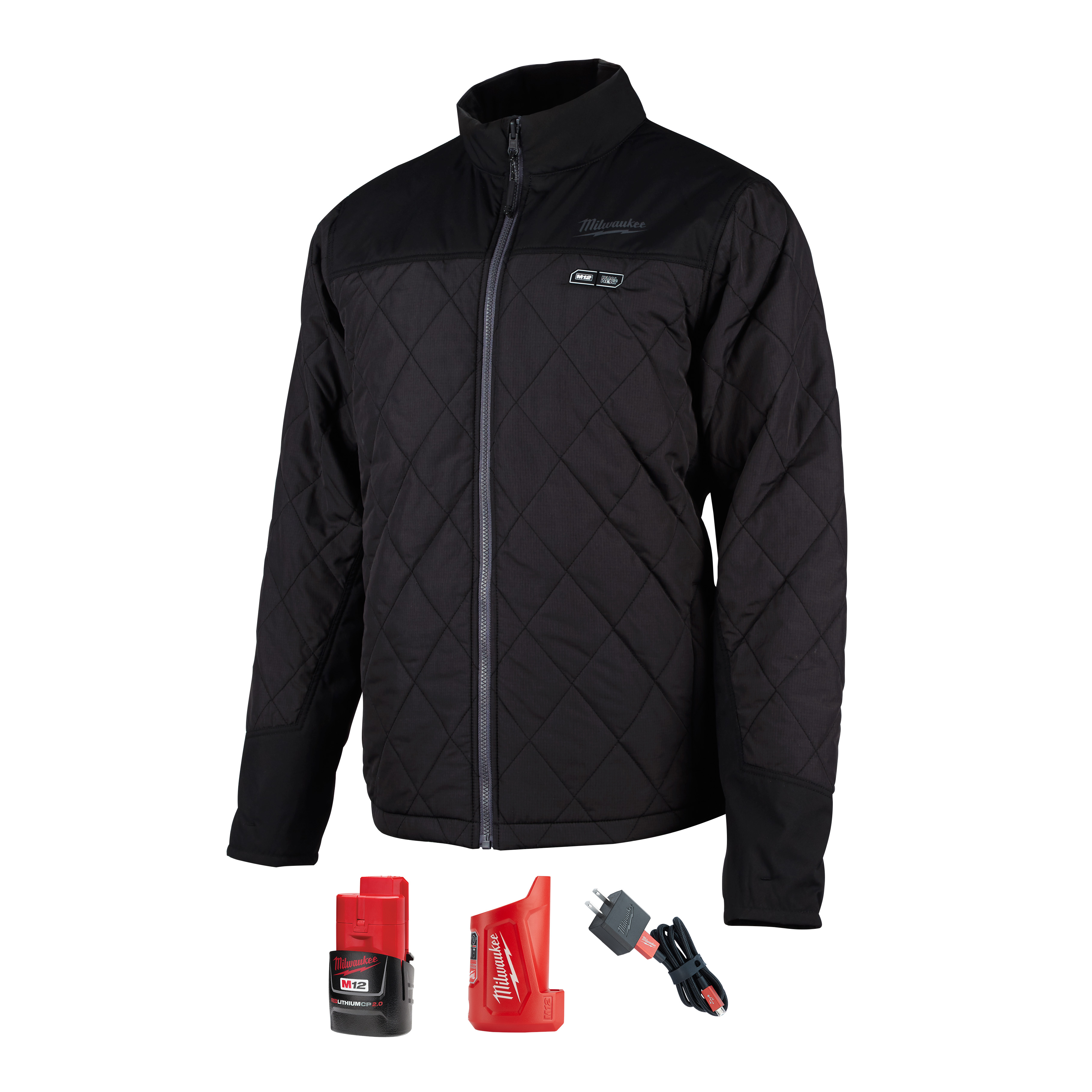 Powered by M12™ REDLITHIUM™ battery technology, Milwaukee® M12™ heated AXIS™ jackets use carbon fiber heating elements to create and distribute heat to the chest, back, and shoulders. A one-touch LED controller allows users to select from three heat settings, delivering ideal heat for any environment. The new quick-heat function allows users to feel heat 3X faster than previous jackets and market competitors. Hybrid construction featuring the new AXIS™ Ripstop polyester provides a lightweight, compressible design that can be used as an outer shell or a mid-layer jacket, and provides wind and water resistance to survive the elements.