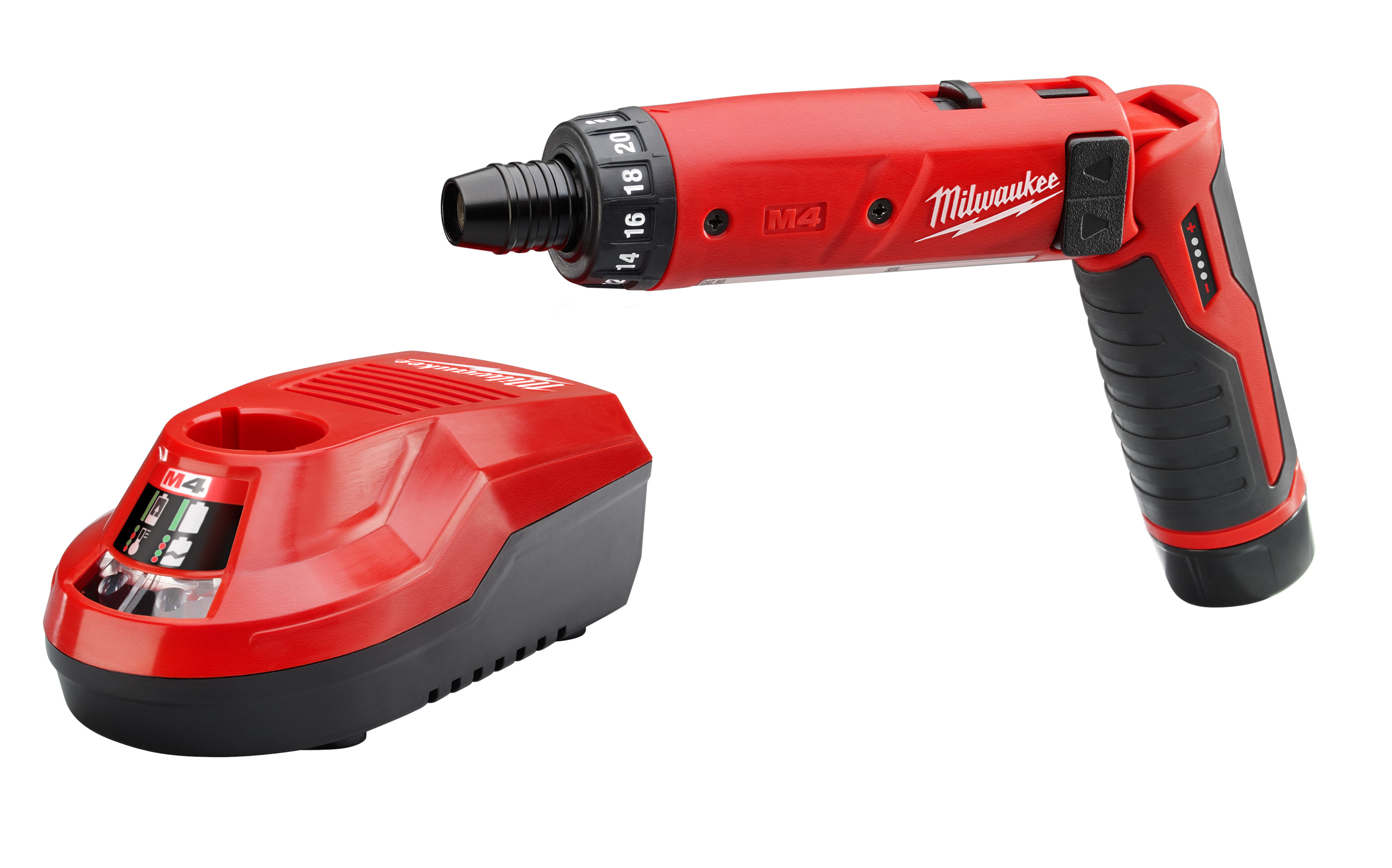With the introduction of the new M4™ 2-speed screwdriver, Milwaukee Tool commits to a new line of cordless products in the 4 V category utilizing the company’s REDLITHIUM 2.0 battery technology. The new screwdriver incorporates the latest Milwaukee core technologies in motor, REDLITHIUM™ intelligence electronics and REDLITHIUM 2.0 batteries, increasing the tool’s power and run-time, while shrinking its size. Featuring 44 in-lbs of peak torque and a 21-position clutch with auto shut-off, the new screwdriver offers improved torque control during repetitive applications. Two speeds, 200 and 600 RPM, offer further user control for precision work. At only 244 millimeters in length and under one pound, the M4™ screwdriver is easy to use with one hand, featuring 1/4 in. quick-change chuck for one-handed bit changes.