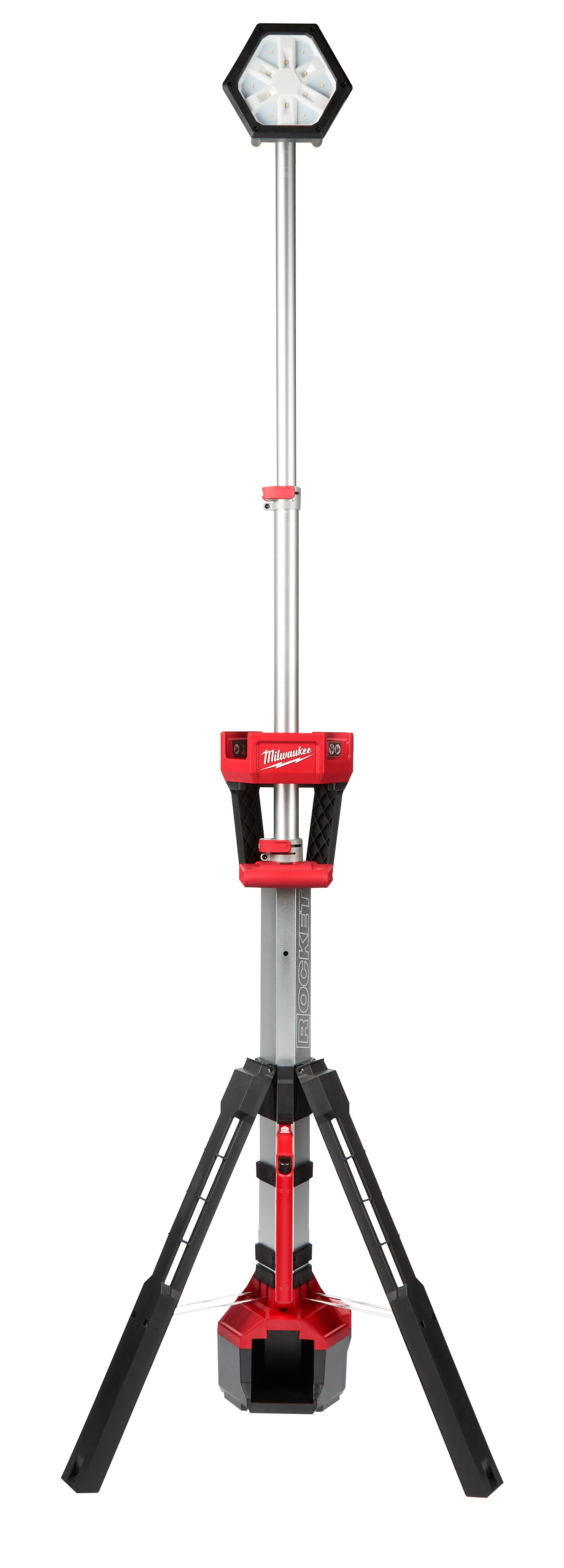 25% More light, all day operation. The M18™ ROCKET™ dual power tower light is providing more light on the job with 2500 lm of TRUEVIEW™ hight definition output. All while having the capability being dual power, powered by M18™ or extension cord. The light head can be extended from 4 to 7 Ft. to light overhead work or minimize shadows when casting light downward. Capable of filling large areas with light, it provides 2,500 lm in its high mode, 1,100 in. medium and 700 in. low, and it can run for up to 4, 8, or 12 hours with an M18™ REDLITHIUM™ XC 5.0 battery pack. It uses TRUEVIEW™ high definition output providing neutral white color and a high color rendering index paired with a Milwaukee® designed reflector to produce an even beam pattern. Its reinforced legs are impact resistant, and its low center of gravity provides a stable base. The light head is protected by an impact-resistant lens and bezel, and it nests into a protective shroud for secure transport and storage. Its LEDS never need to be replaced, and are backed by a Limited Lifetime Warranty. The combination of these technologies offers professionals the highest quality LED lighting solution, on or off the jobsite.