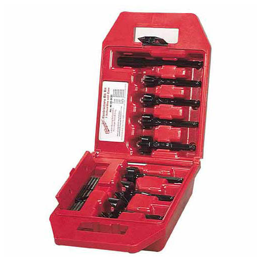 The Milwaukee® 7-piece contractor's Selfeed bit kit is a complete assortment of the high-performance Milwaukee Selfeed drill bits you need on the jobsite. Milwaukee Selfeed drill bits deliver speed and endurance for repetitive drilling of large holes. Designed for any trade that demands woodcutting for installing pipe and conduit, Selfeed bits feed into work without pressure and provide faster boring of clean, accurate holes. The dymobits improved balance with reduced runout, while the hex shank provides a secure gripping surface for the drill chuck. Every Milwaukee Selfeed drill bit is coated with a rust inhibitor. Built to last and designed to perform, these Selfeed bits are resharpenable so you can keep them cutting like new. The kit includes Selfeed bits in diameters 1 in., 1-1/8 in., 1-1/4 in., 1-1/2 in., 1-3/4 in., 2-1/8 in., and 2-9/16 in. in an impact resistant carrying case.