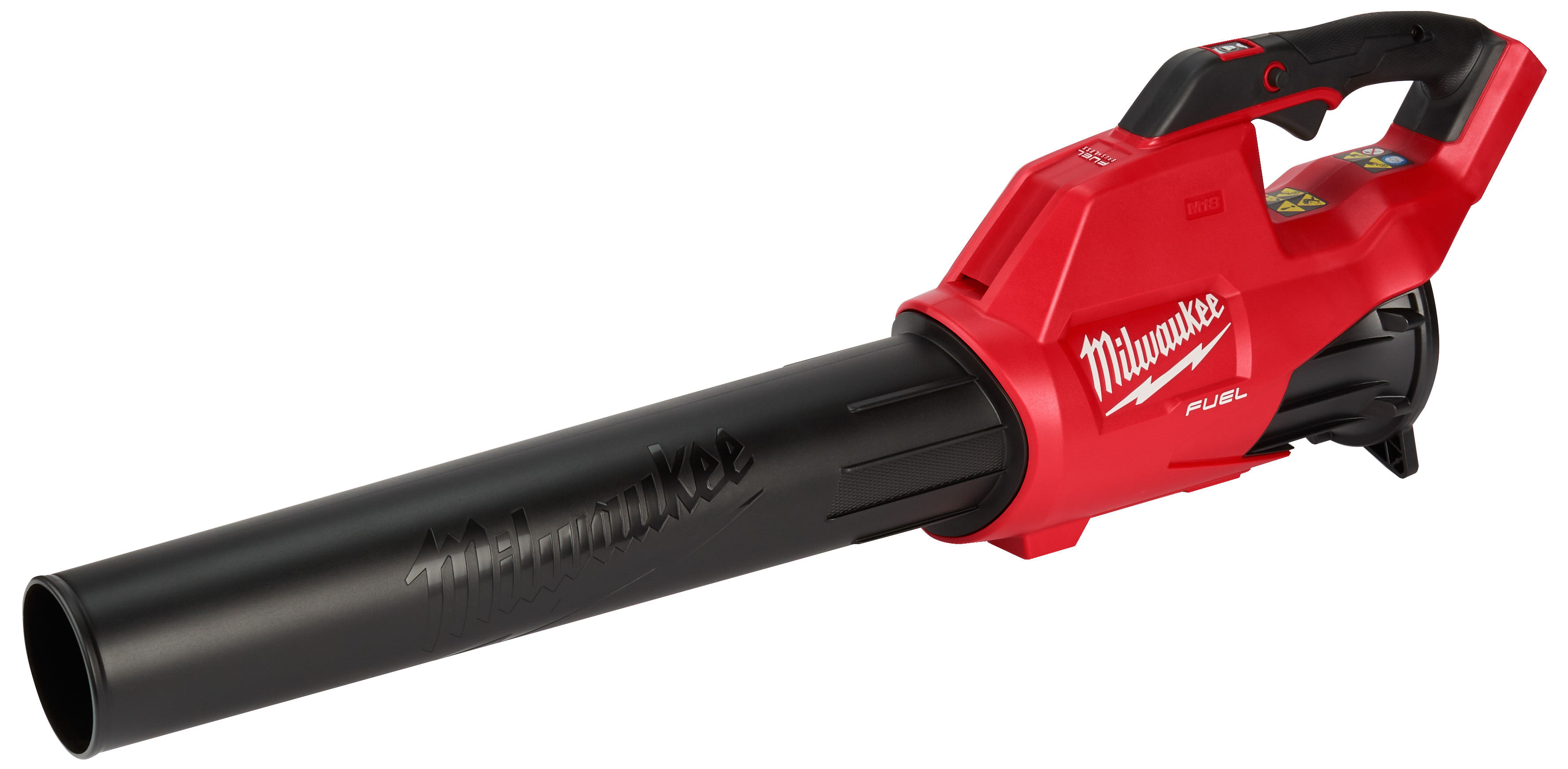 The M18 FUEL™ blower has the power to clear from 15 ft, gets to full throttle in under 1 second, and is up to 4 lbs lighter than competitors. Designed to meet landscape maintenance professional needs, the POWERSTATE™ brushless motor and REDLITHIUM™ HIGH DEMAND™ 9.0 battery (sold separately) deliver 450 CFM and 120 mph output. The blower features a variable speed trigger and high/low speed settings for increased control. The high setting is for the most demanding applications and low is optimized for clearing debris from flower beds without moving mulch. The lock on button allows the blower to be locked on to full throttle, so the operating hand can be relaxed reducing fatigue. The M18 FUEL™ blower is fully compatible with 150+ solutions on the M18™ system.