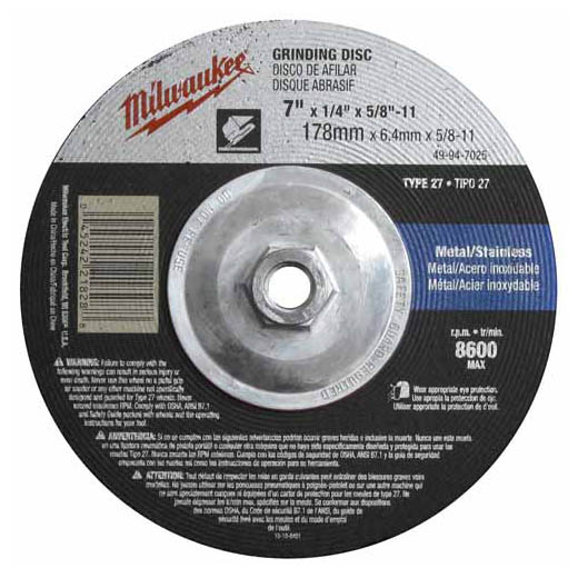 7 in. Grinding wheel type 27 great for for general purpose to specialized high performance applications.