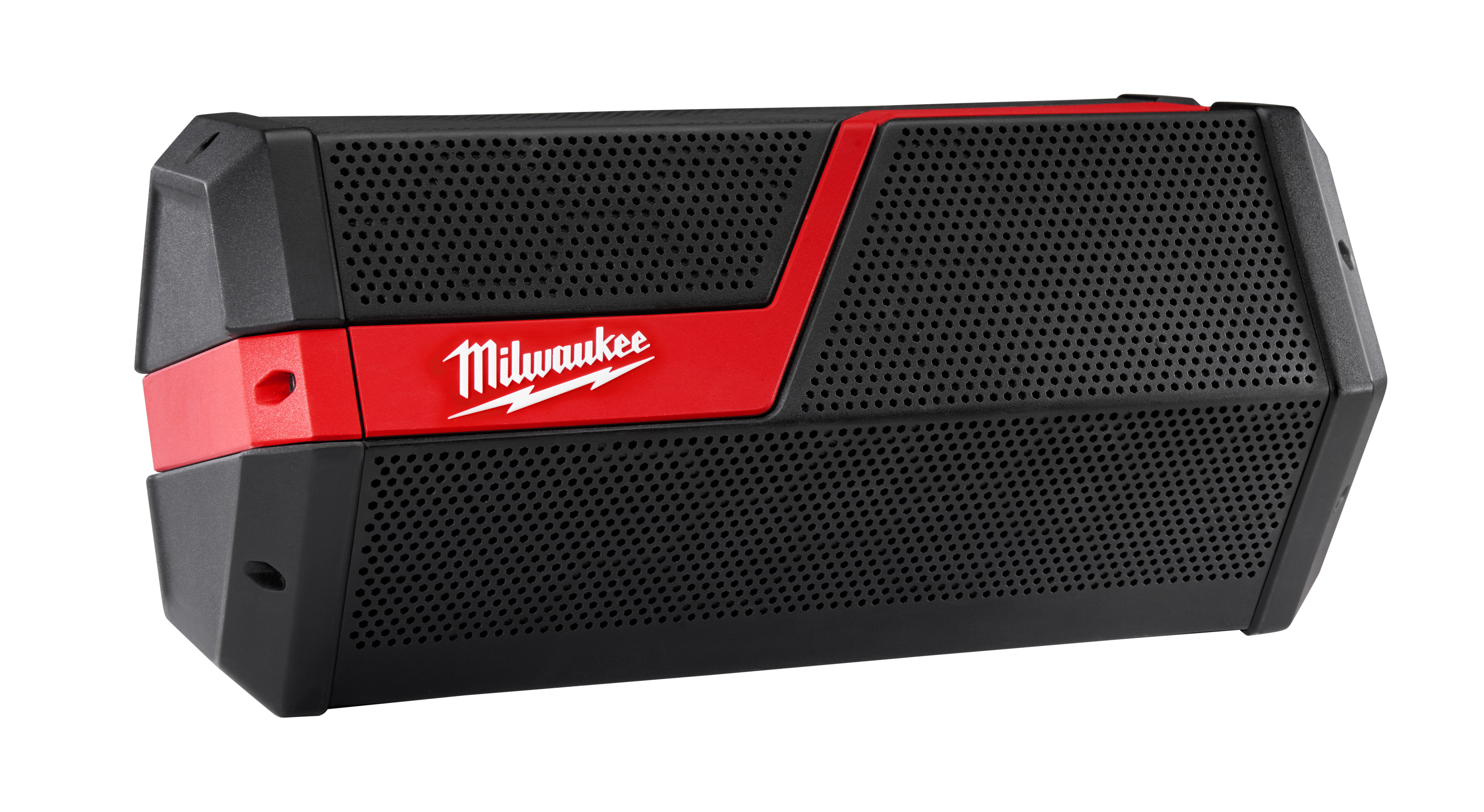 The Milwaukee M18™/M12™ wireless jobsite speaker delivers the loudest and clearest sound on or off the jobsite. The premium six speaker design provides unmatched clarity of sound with booming bass, clear mids, and sharp highs. Paired with a 40 W dual channel digital amplifier, the speaker produces big sound to fill any room or work environment. Nothing but heavy duty construction features impact resistant side caps and a reinforced honeycomb grill to withstand drops and abuse. The latest Bluetooth® technology ensures easy pairing with a smart phone, tablet, or other mobile device from up to 100 ft away. Compatible with all M18™ and M12™ batteries or able to run off of AC power, the M18™/M12™ wireless jobsite speaker maximizes versatility, functionality, and performance to set a new standard in high-definition jobsite sound.