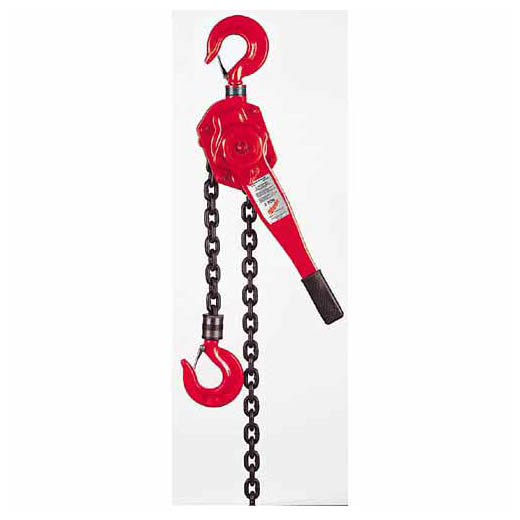 Milwaukee Tool lever hoist line offers a wide range of load capacities and lift heights to fit any need. Strong steel construction and light weight make the Milwaukee line of lever hoists a good choice for any application. The Milwaukee 9687-20 lever chain hoist is rated with a 1-1/2 ton and 20 Ft standard lift.