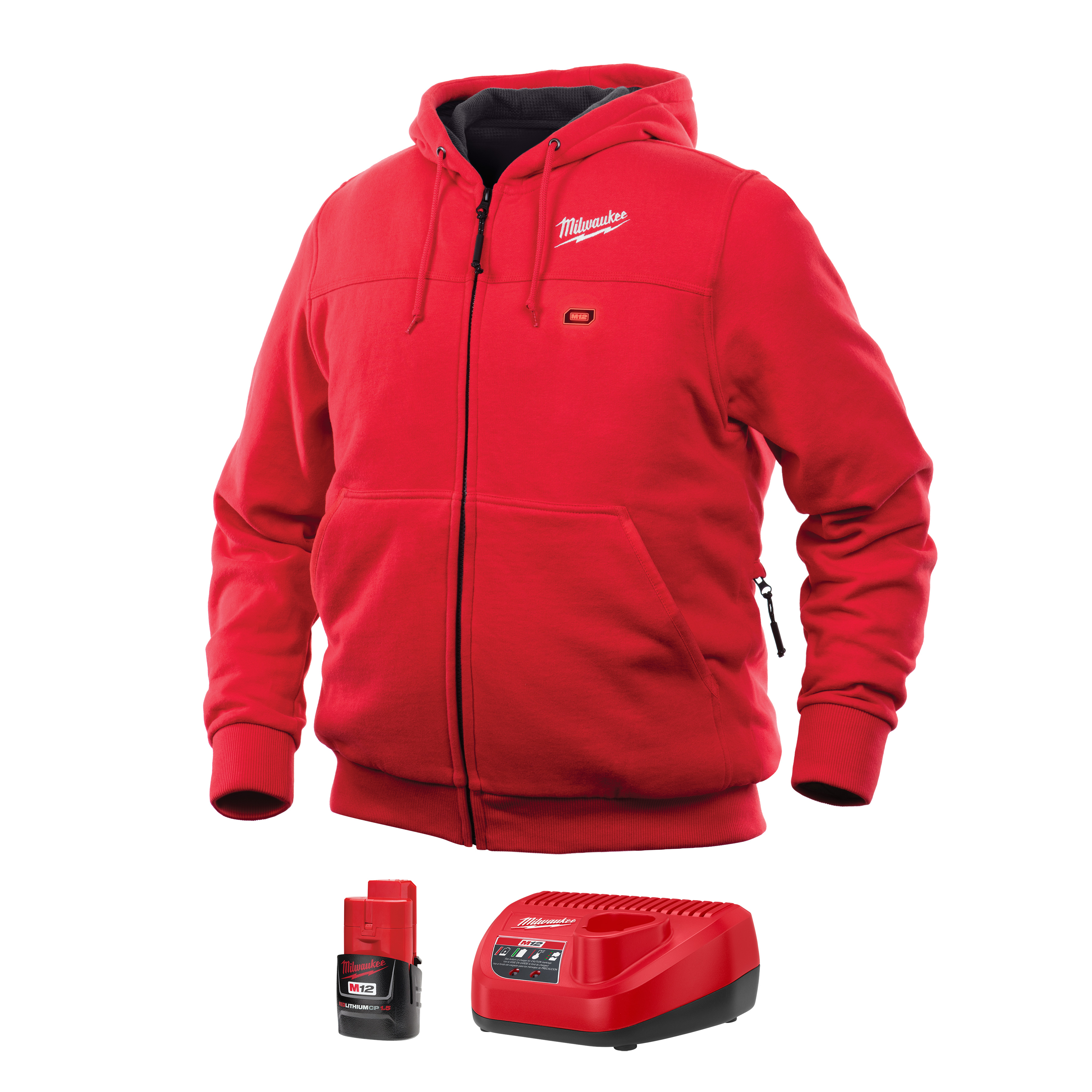 Powered by M12™ REDLITHIUM™ battery technology, Milwaukee® M12™ heated hoodies use carbon fiber heating elements to create and distribute heat to the chest and back. A one-touch LED controller allows users to select from three heat settings, delivering ideal heat for any environment. The new quick-heat function allows users to feel heat 3X faster than previous hoodies and market competitors. Combining a durable cotton/polyester exterior with a waffle weave thermal lining, the hoodie provides a versatile three-season solution to keep heat in and allow users to shed bulky layers.