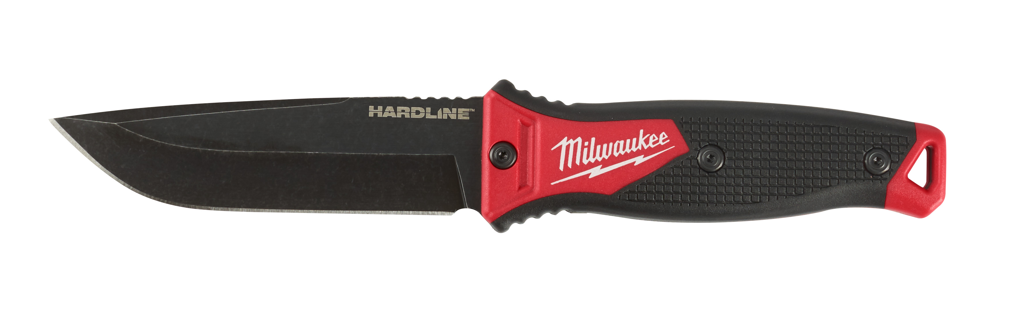 Milwaukee® HARDLINE™ knives deliver uncompromising performance on or off the jobsite. This 5 in. Fixed blade knife features an AUS-8 steel blade with a full tang for ultimate durability. An overmolded handle provides a strong, secure grip. The durable molded sheath can be mounted vertically or horizontally on belts and web mounting systems.