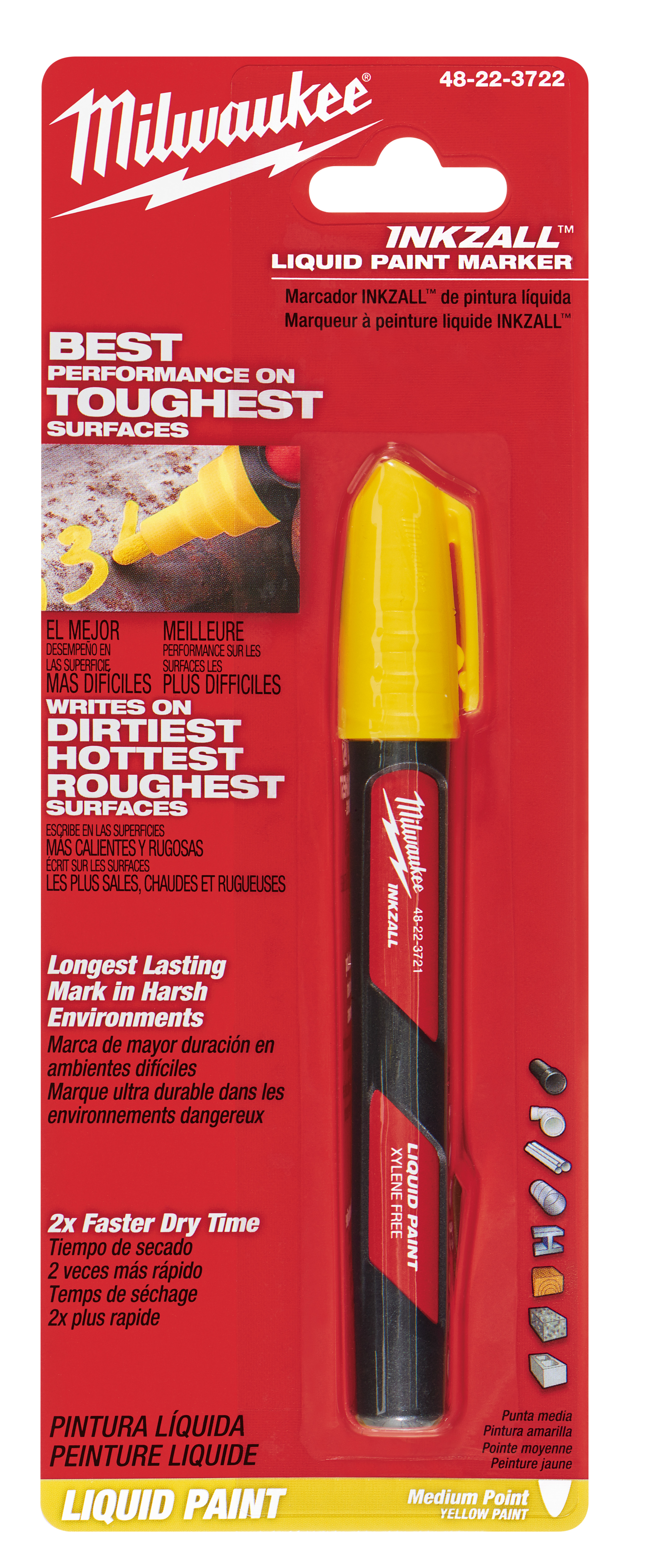 Milwaukee 48-22-3722 INKZALL™ Yellow Paint Marker | OneSource  Distributors