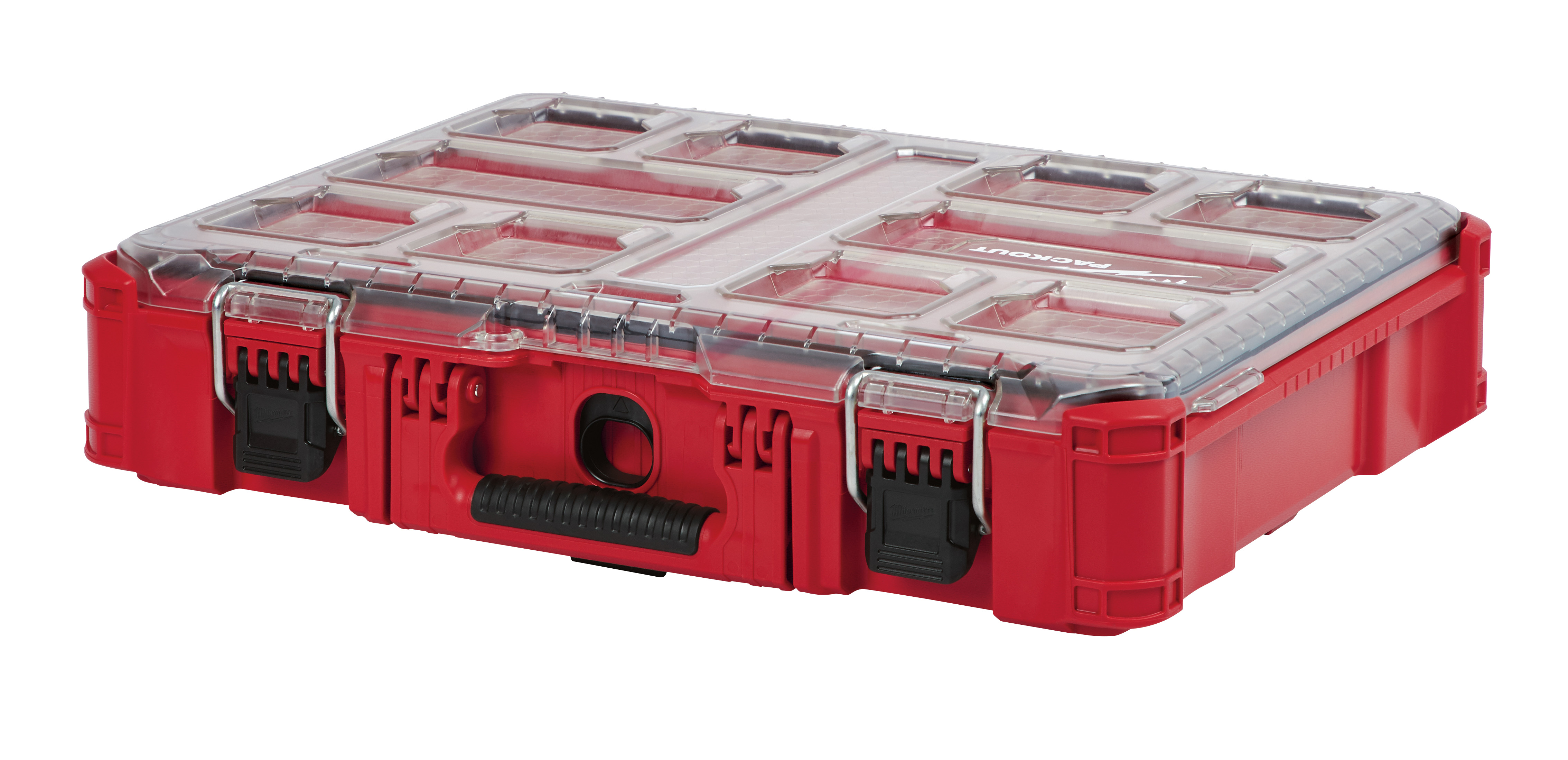 Part of the industry’s most versatile and most durable modular storage system, the Milwaukee PACKOUT™ tool box is constructed with impact resistant polymers and metal reinforced corners to provide up to 75 lbs of weight capacity and ultimate durability in harsh jobsite conditions. Featuring an IP65 rated weather seal to keep out rain and jobsite debris, and integrated organizers bins, the Milwaukee PACKOUT™ tool box is the fully compatible with all Milwaukee PACKOUT™ modular storage products.