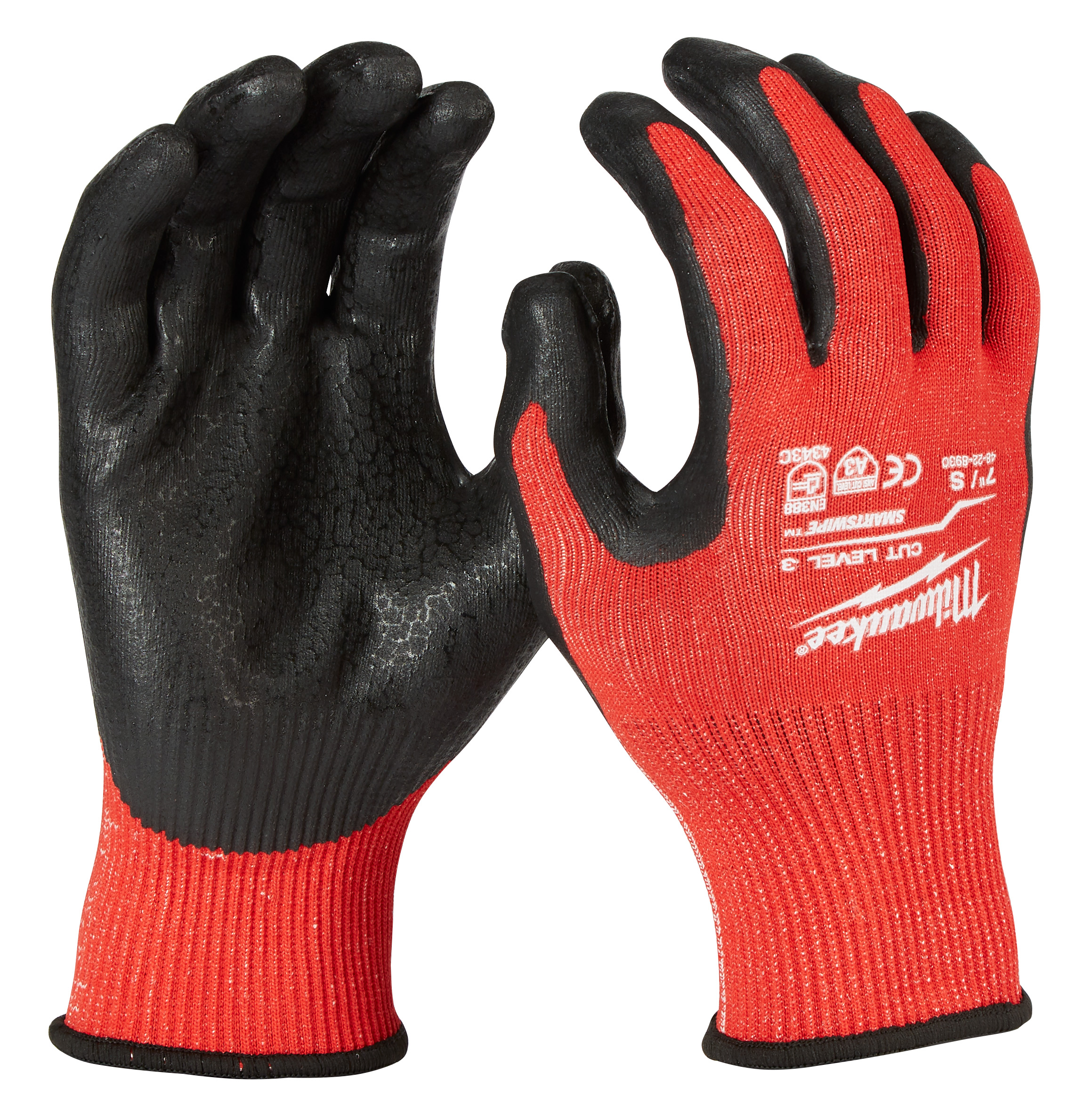 The Milwaukee Tool cut resistant dipped gloves are designed to provide ultimate durability, all–day comfort, and best in class dexterity for handling small objects. These gloves feature ANSI and EN Cut Level III protection as well as best in class puncture resistance to help prevent injuries from sharp objects on the jobsite. Additionally, Milwaukee cut resistant gloves utilize a comfort web grip to provide all-day comfort, best in class grip performance, and ultimate durability. Smartswipe™ fingertips and palms provide full access to touchscreen devices without removing the gloves and also feature high dexterity fingertips to maximize control when handling small objects.