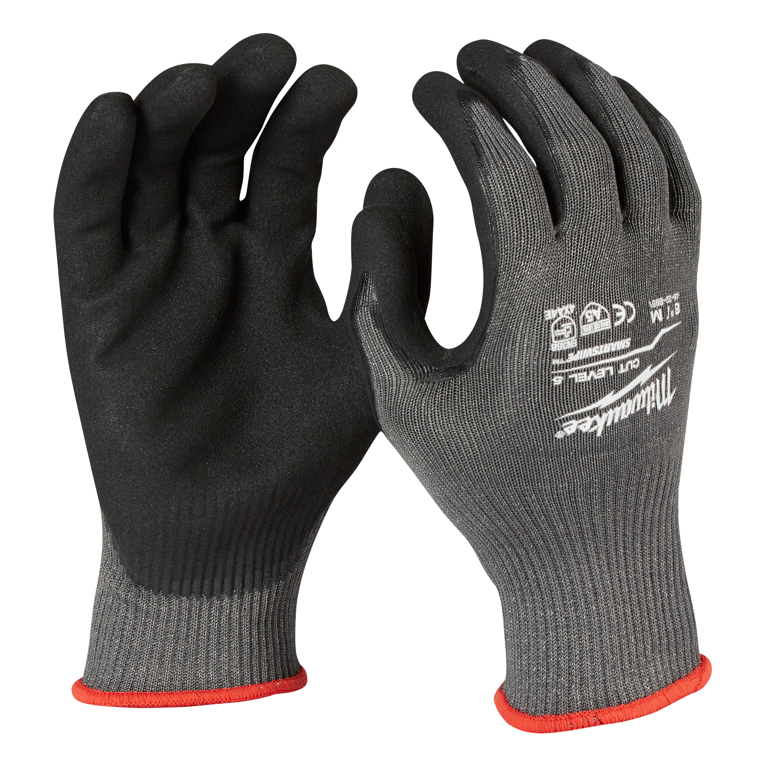 The Milwaukee Tool cut resistant dipped gloves are designed to provide ultimate durability, all–day comfort, and best in class dexterity for handling small objects. These gloves feature ANSI and EN Cut Level V protection to help prevent injuries from sharp objects on the jobsite. Additionally, Milwaukee gloves utilize a double dipped nitrile grip to provide best in class protection from puncture and a dual layer for added durability. Smartswipe™ fingertips & palms provide full access to touchscreen devices without removing the gloves and also feature high dexterity fingertips to maximize control when handling small objects.