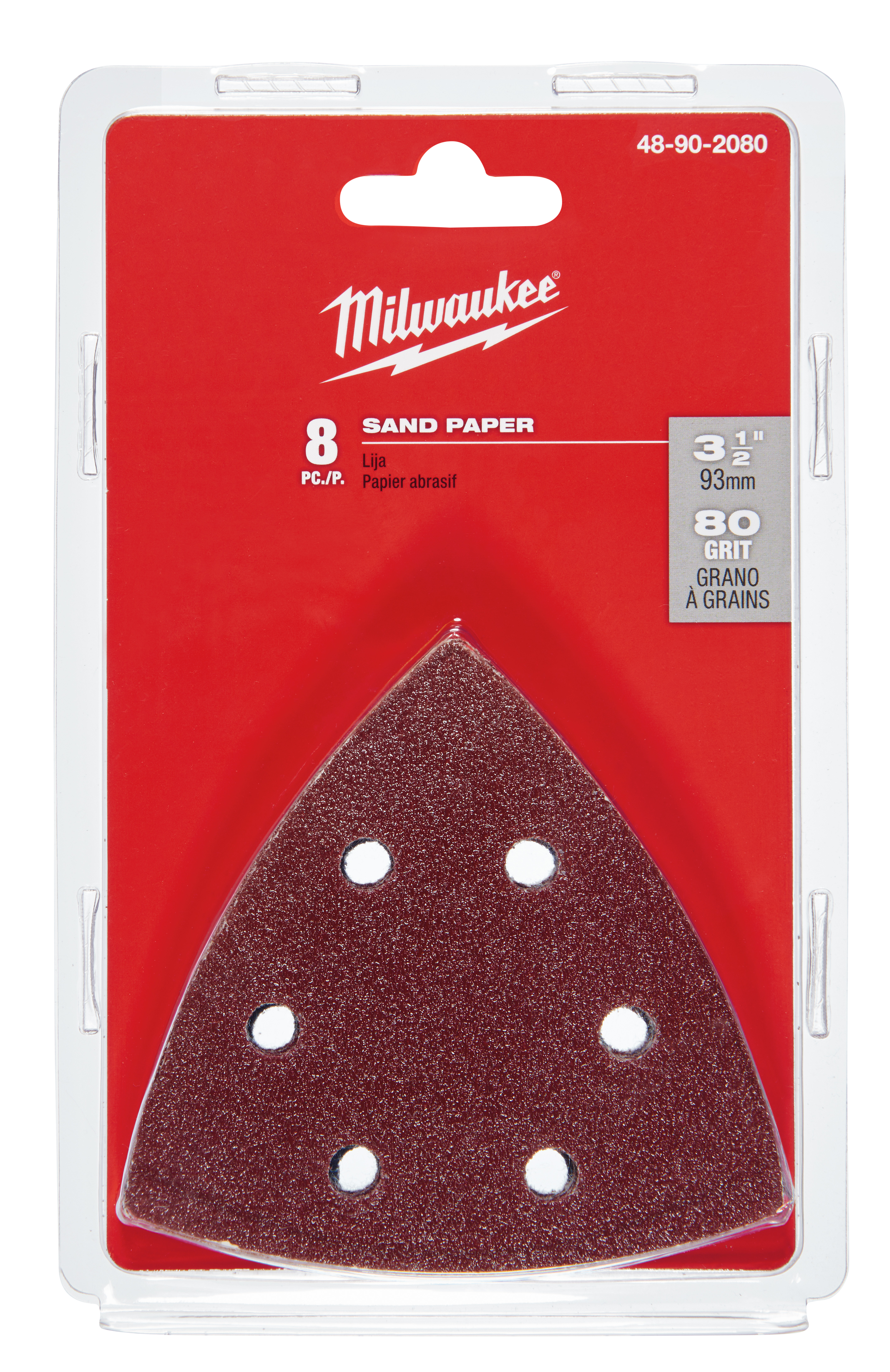 For use with the M18™ multi-tool or multi-tool sanding pad, 80 grit sandpaper attaches to the Velcro backing and is used for sanding and material removal of smaller areas or detailed work.