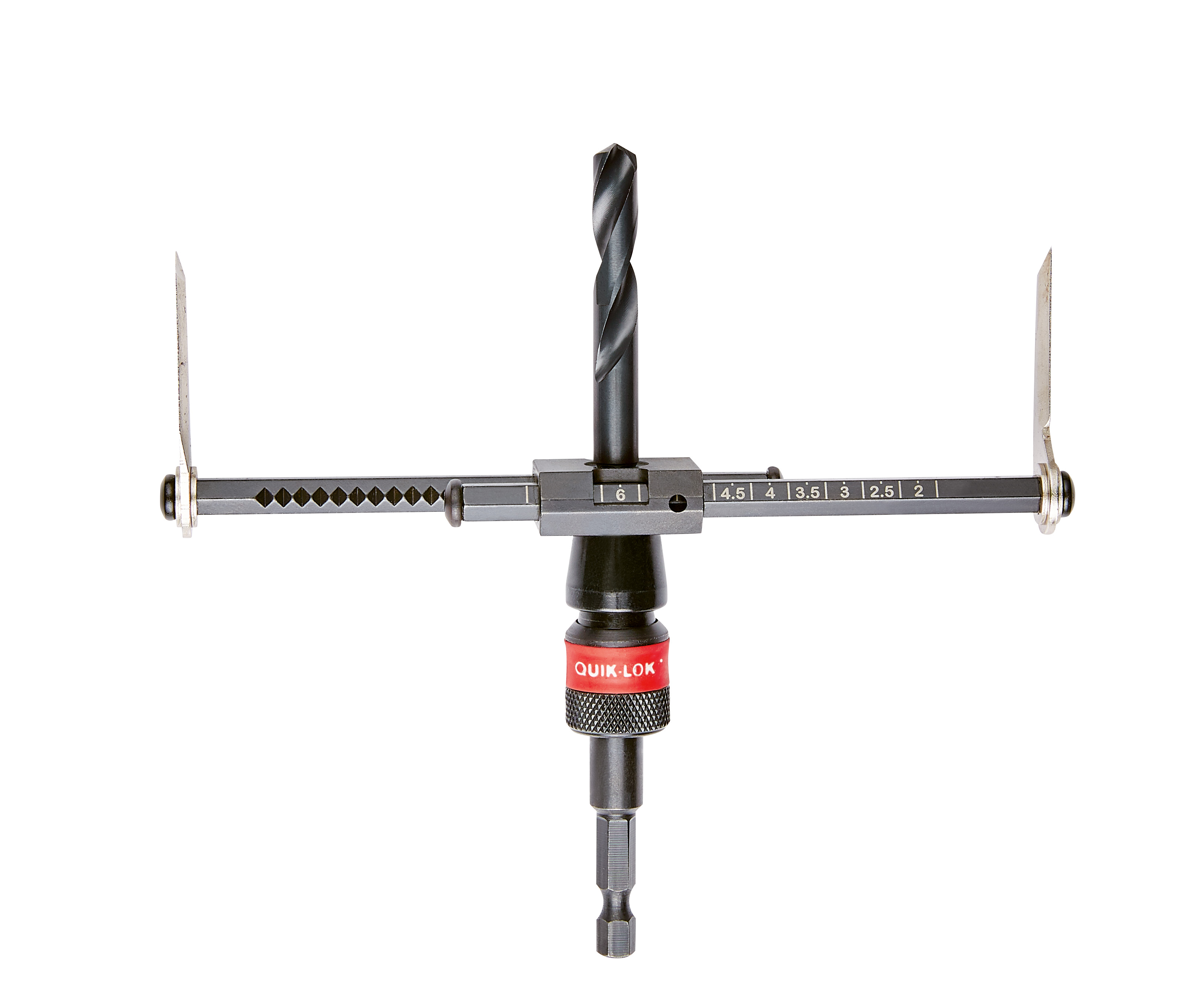 The Milwaukee® adjustable hole cutter offers a one-size-fits all solution to make holes in drywall and ceiling tile. Cutting diameters range from 2 in. to 7 in. with 1/4 in. increments for almost double the amount of sizes over the competition. Utilizing a Quik-Lok™ arbor for tool-free locatability as well as laser etched markings and size indicator, users can quickly and easily identify and change sizes without the use of a hex key. A best-in-class durable and reusable debris shield with spring collar keeps cutting blades level and work areas clean, especially in over-head cutting applications. Choose the Milwaukee® adjustable hole cutter for applications in drywall and ceiling tiles including: recessed lights, audio speakers, fire/security systems, and clearance holes. Replacement blades and pilot bit (49-56-0290).