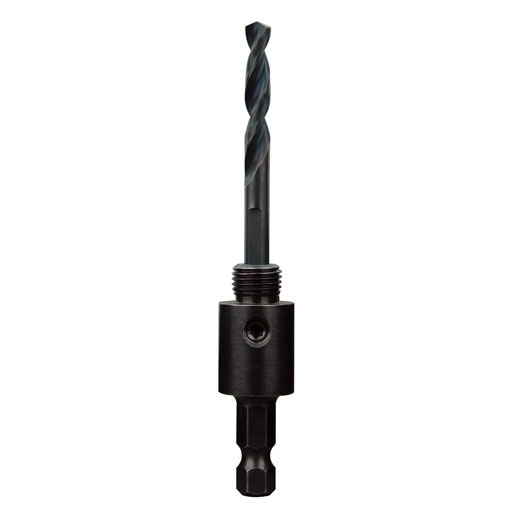 This Milwaukee hole saw arbor has a 3/8 in. hex shank for greater gripping capability in the chuck. It can be used in 3/8 in. capacity drills and larger. The arbor has a 1/2 - 20 thread and can be used on hole saws from 9/16 in. to 1-3/16 in.. it can be used with 49-56-8010 pilot bit which is supplied with this arbor for use on wood and metal.