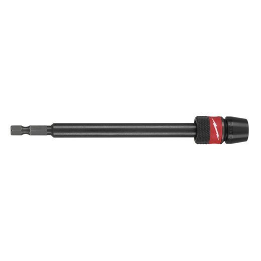 The 1/4 in. universal QUIK-LOK™ extension has an innovative design that fits all 1/4 in. shanks - with or without a power-groove. The unique design requires no tools to change out bits, making it fast and efficient.