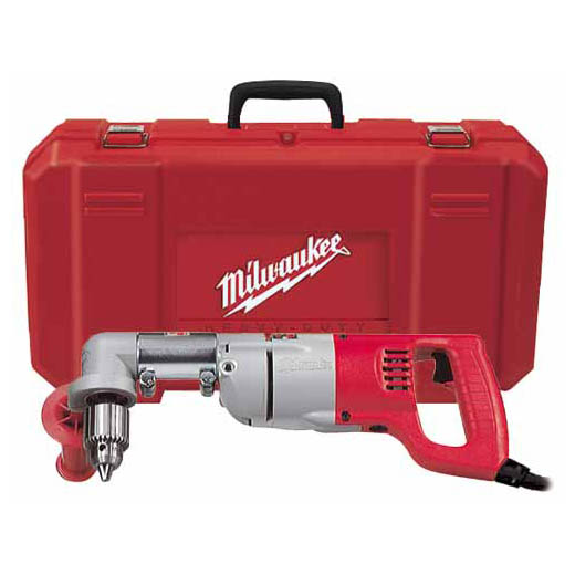 Milwaukee® 3107-6 Grounded Right Angle Drill Kit, 1/2 in Keyed Chuck, 120 VAC, 0 to 500 rpm, 16-3/4 in OAL