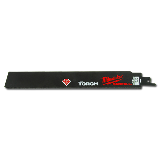 Milwaukee® 48-00-1450 Sawzall® The Torch™ Straight Back Reciprocating Saw Blade, 9 in L x 1 in W, D6A Steel Body, Universal Tang