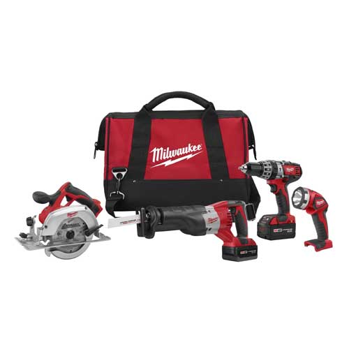 Milwaukee&reg; 2694-24 M18&trade; Cordless Combination Kit, Tools: Circular Saw, Hammer Drill, Reciprocating Saw, 18 VDC, 3 Ah Lithium-Ion