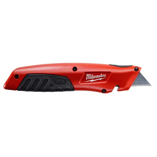 Milwaukee® 48-22-1910 Sliding Utility Knife, Double Edge Retractable Blade, Carbon Steel Blade, 5 Blades Included, 7-1/4 in OAL