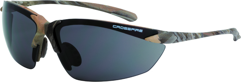 CULLY 19106 Crossfire Safety Glasses, Sniper, Black/Camo Frame With Smoke Lens