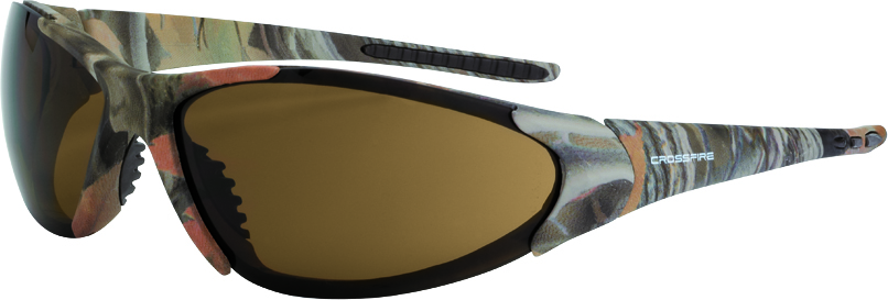 CULLY 19115 Crossfire Safety Glasses, Core, Woodland Brown/Camo Frame With Hd Brown Mirror Lens