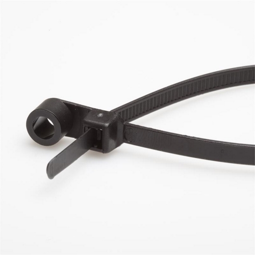CULLY 22244 7" Black Mounting Ties, Bundle Diameter 1/16 to 1-3/4, Tensile Strength 50 Lbs.