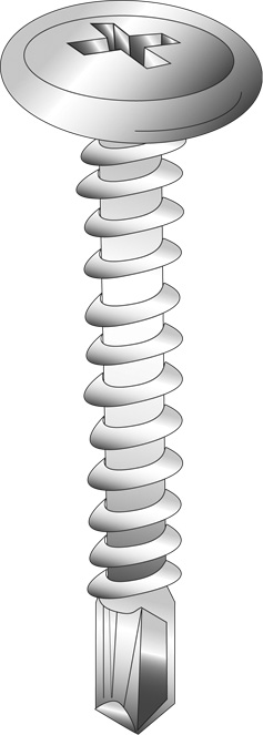 Product image for Cully 26809BFG 8 x 1/2" Lath Tek Screws (K-Lath), Wafer Head, Phillips, Zinc