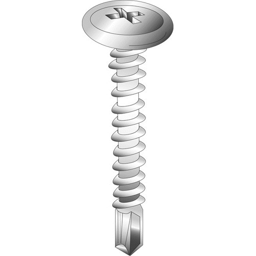 Product image for Cully 26817J 8 x 1" Lath Tek Screws (K-Lath), Wafer Head, Phillips, Zinc