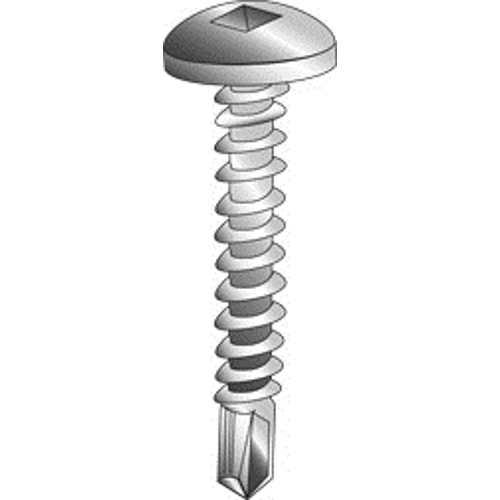 Product image for Cully 27012J 10 x 3/4" Tek Screws, Pan Head, Square Drive, Zinc