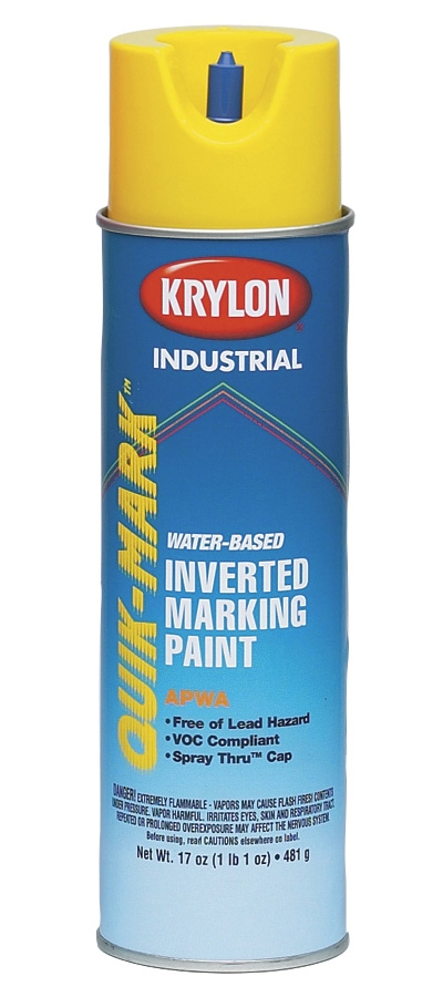 Product image for Cully 37462 Invert Paint, APWA Utility Yellow, Water Based, 20 oz