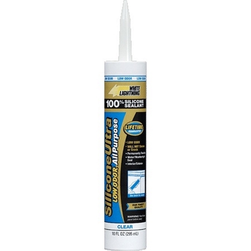 CULL 37530 WHITE LIGHTNING 100% SILICONE SEALANT CLEAR 10OZ