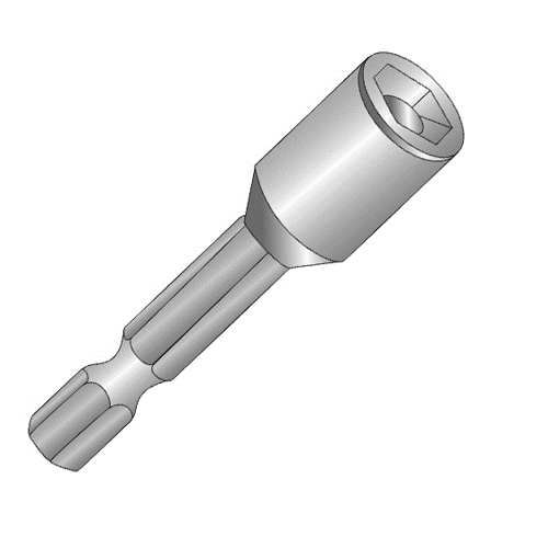 Product image for Cully 39015-5 5/16 x 2-9/16" Hex Driver Bits, #10-12 Screw, Magnetic