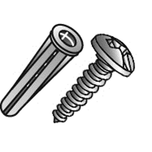 Product image for Cully 39816 #6 Phillips/Slotted Pan Head Red Conical Anchor Kit, #6 x 1" (100), #6-8 (100), Includes 1/8" Carbide Drill Bit