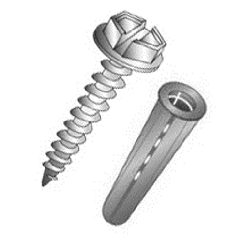 Product image for Cully 39910 #10 Hex Washer Head Red Conical Anchor Kit