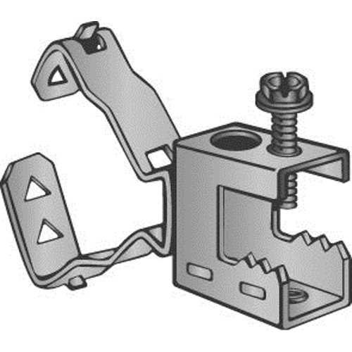 Set Screw Beam Clamp and Closed Conduit Clip (Back Mount) Assembly, Beam Clamp Fits up to 1/2