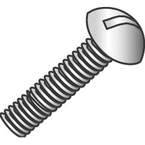 Product image for Cully 53608J 6-32 x 1/2" Machine Screw, Oval Head, Slot, Type 18-8 Stainless Steel, Jar