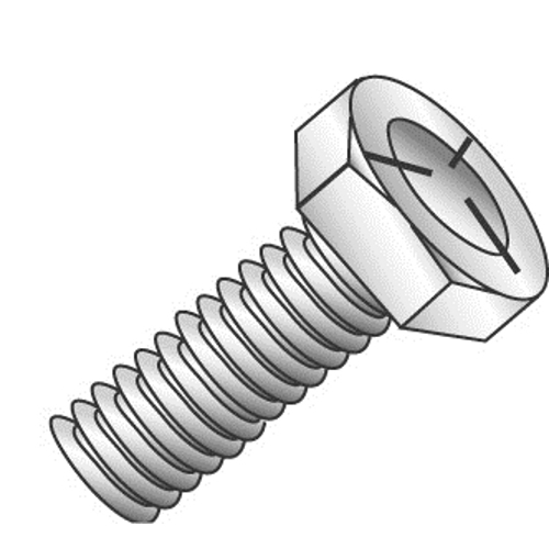Product image for Cully 55033J 1/4-20 x 2" Hex Head Cap Screw, Grade 5, Partial Threaded, Zinc Plated, Jar