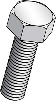Product image for Cully 55434J 3/8-16 x 2" Hex Head Tap Bolt, Grade 2, Fully Threaded, Zinc Plated, Jar