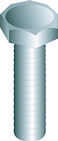 Product image for Cully 55812J 1/2-13 x 3/4" Tap Bolts, Hex Head, Full Thread, Grade 2, Zinc