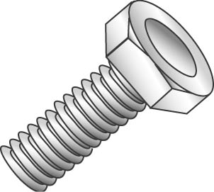 Product image for Cully 55842 1/2-13 x 2-1/2" Hex Head Tap Bolt, Grade 2, Fully Threaded, Zinc Plated, Box
