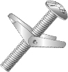 Product image for Cully 58349 3/16 (10-24) x 3" Toggle Bolts and Wings, Mushroom Head, Phillips/Slotted, Zinc Plated
